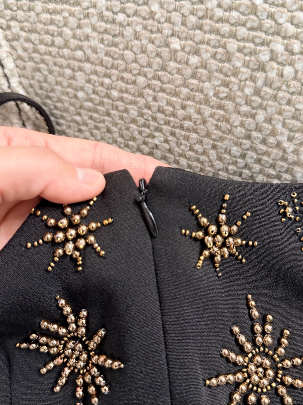 Allsaint Black Gold-Embellished Celestial Mini Dress size 2 - Picture 4 of 9